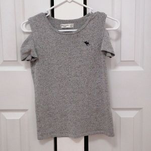 Grey Shoulder Cut Off Top